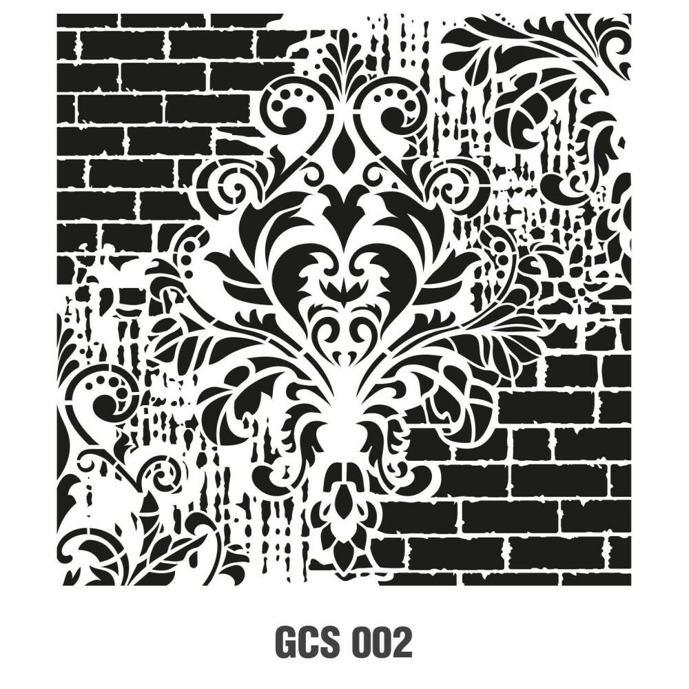 Kolaj Model GCS002 Grunge Duvar Stencil 45x45cm | EvimdeHobi