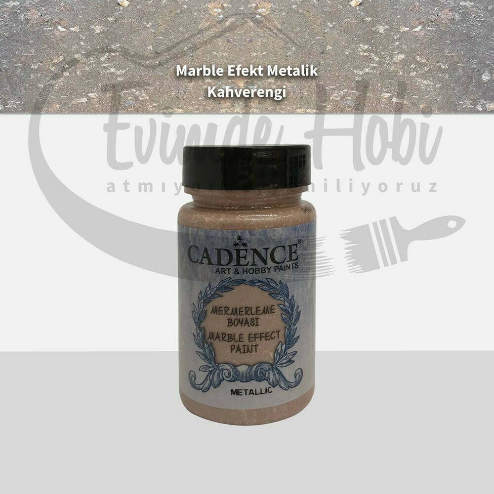 Cadence Metalik Mermer Boyası 115 Kahverengi 90ML EvimdeHobi